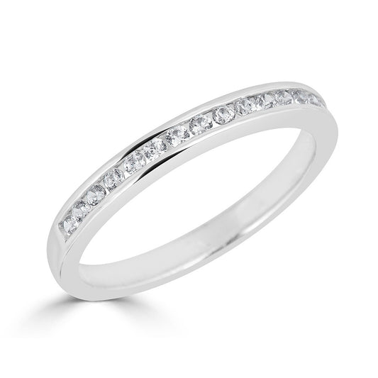 Natural Diamond Stackable Ladies Wedding Band in 14 Karat White with 0.34ctw G/H SI2 Round Diamonds