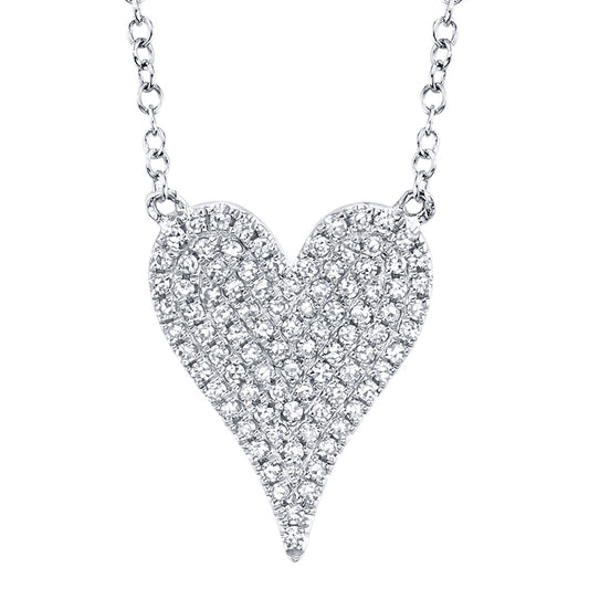 Natural Diamond Necklace in 14 Karat White with 0.21ctw Round Diamond