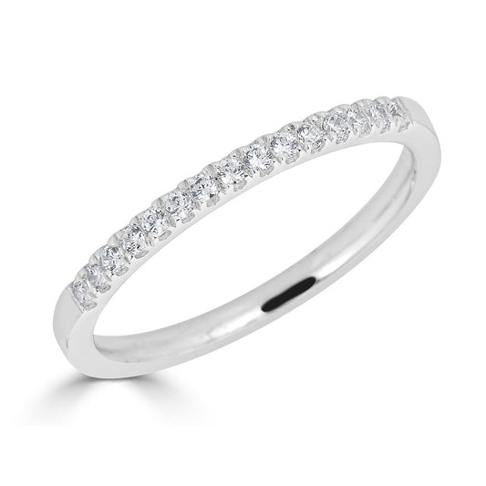 Natural Diamond Stackable Ladies Wedding Band in 14 Karat White with 0.16ctw G/H SI2 Round Diamonds