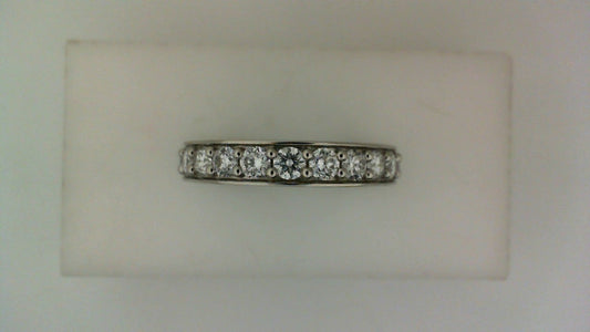 Lab-Grown Diamond Ladies Wedding Band in 14 Karat White with 0.99ctw Round Lab Grown Diamonds