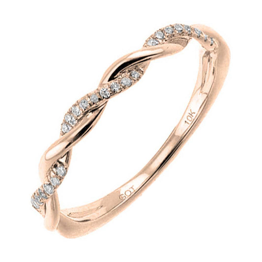 Natural Diamond Stackable Fashion Ring in 10 Karat Rose with 0.24ctw Round Diamonds