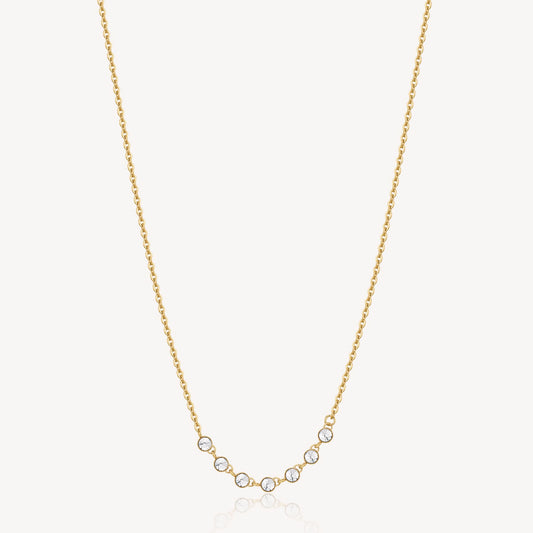 Station Simulated Diamond Necklace in Stainless Steel