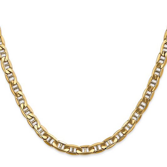 24" Anchor Guicci 5.5mm Chain in 14 Karat Yellow