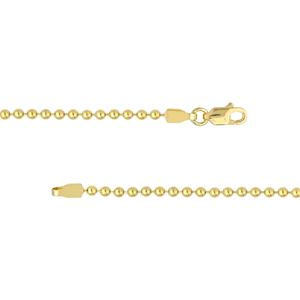 18" Bead 2mm Chain in 14 Karat Yellow