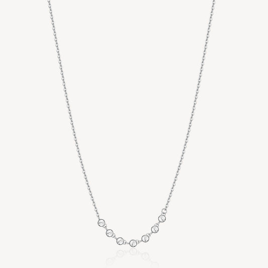 Station Simulated Diamond Necklace in Stainless Steel