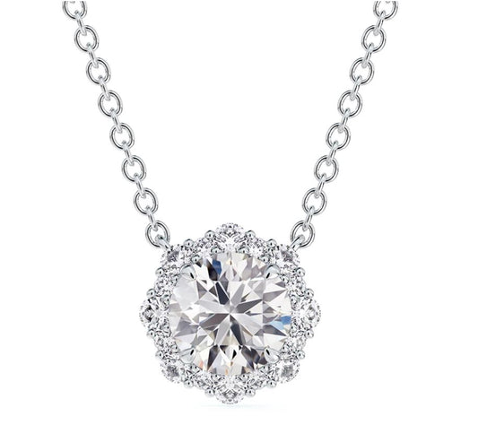 Forevermark Center of My Universe Collection Natural Diamond Necklace in Platinum White with 0.26ctw Round Diamond