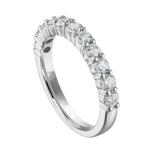 Natural Diamond Ladies Wedding Band in 14 Karat White with 1.00ctw Round Diamonds