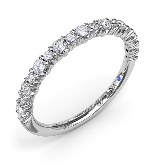 Natural Diamond Ladies Wedding Band in 14 Karat White with 0.37ctw Round Diamonds