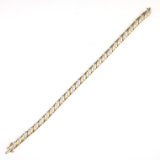 M Estate Collection Natural Diamond Bracelet in 14 Karat Yellow with 0.52ctw I I1 Round Diamonds