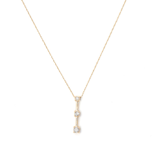 M Estate Collection Natural Diamond Necklace in 14 Karat White-Yellow-Rose with 0.18ctw H I1 Round Diamonds