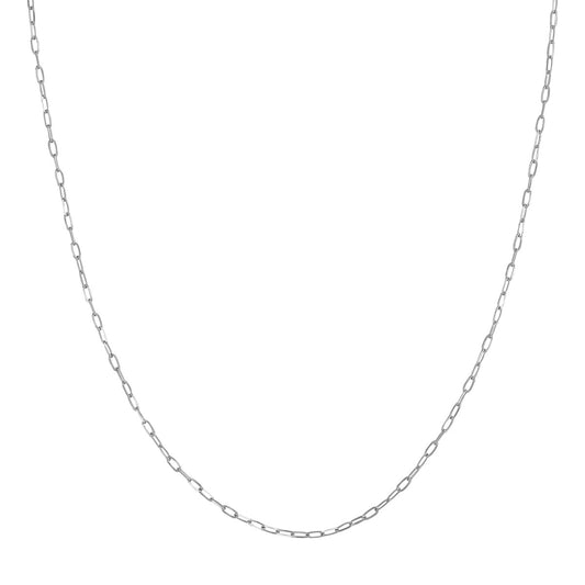 18" Paperclip 1.7mm Chain in 14 Karat White