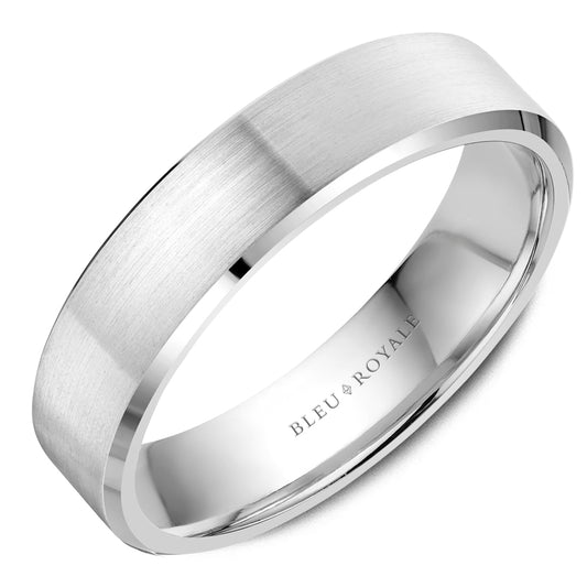 Carved Band (No Stones) in 14 Karat White Gold 5.5MM