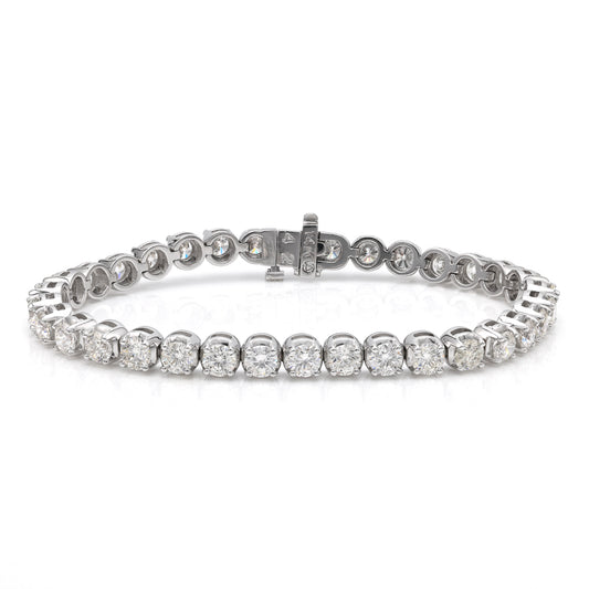 Marks 89 Natural Diamond Bracelet in 14 Karat White with 9.96ctw H/I I1 Round Diamonds