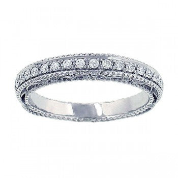 Natural Diamond Stackable Ladies Wedding Band in 18 Karat White with 0.20ctw F/G VS2 Round Diamonds