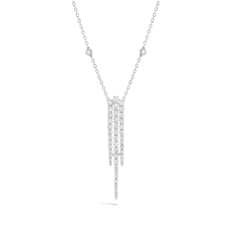 ReMARKABLE Designs M Red Carpet Ready Collection Natural Diamond Necklace in 18 Karat White Gold with 1.85ctw Round Diamonds, Clarity: VS2-SI1, Color: F/G