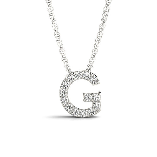 Natural Diamond Necklace in 14 Karat White with 0.07ctw Round Diamonds