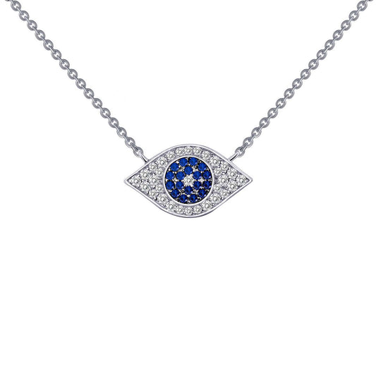 Pendant Simulated Diamond Necklace in Platinum Bonded Sterling Silver