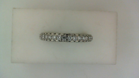 Lab-Grown Diamond Ladies Wedding Band in 14 Karat White with 1.00ctw Round Lab Grown Diamonds