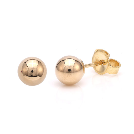 M Estate Collection Stud Earrings (No Stones) in 14 Karat Yellow