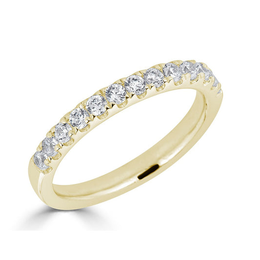 Natural Diamond Stackable Ladies Wedding Band in 14 Karat Yellow with 0.51ctw G/H SI2 Round Diamond