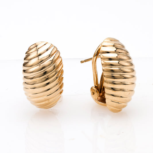 M Estate Collection Huggie Earrings (No Stones) in 14 Karat Yellow