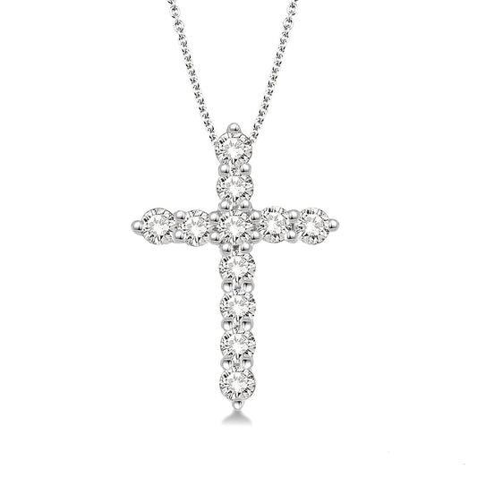 Natural Diamond Necklace in 14 Karat White with 0.24ctw Round Diamonds