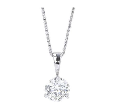 Marks 89 Natural Diamond Necklace in 14 Karat White with 0.95ctw H/I SI2-I1 Round Diamond