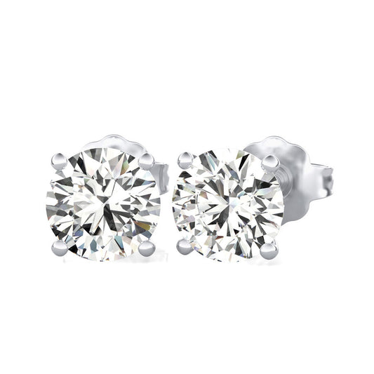 Stud Natural Diamond Studs in 14 Karat White with 1.03ctw J/K SI2-I1 Round Diamonds