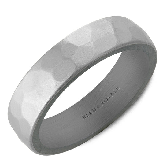 Carved Band (No Stones) in Tantalum 14 Karat White Grey 6MM