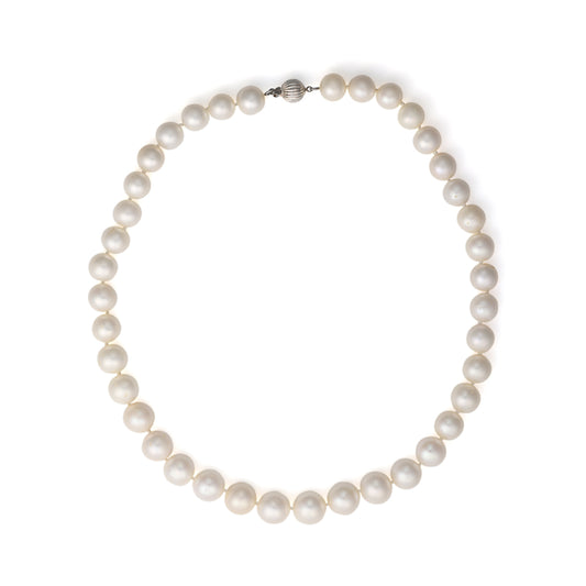 Pearl Strand M Estate Collection Color Gemstone Necklace in Sterling Silver White with 39 Freshwater White Pearls