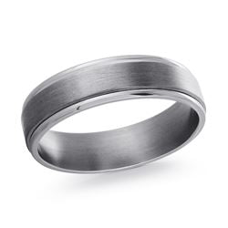 Carved Band (No Stones) in Tantalum Grey 8MM