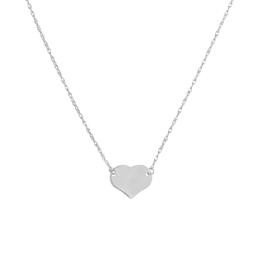 ReMARKable Designs Heart Necklace (No Stones) in 14 Karat White