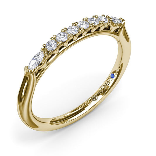 Natural Diamond Ladies Wedding Band in 14 Karat Yellow with 0.17ctw Various Shapes Diamonds