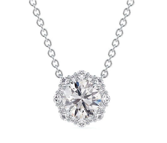 Forevermark Center of My Universe Collection Natural Diamond Necklace in Platinum White with 0.26ctw Round Diamond