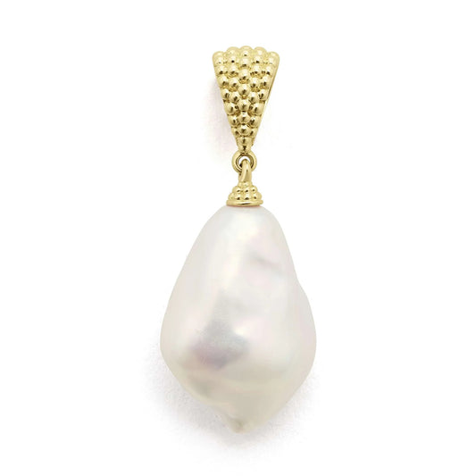 Pendant Lagos Luna Collection Color Gemstone Necklace in 18 Karat Yellow with 1 Baroque Pearl