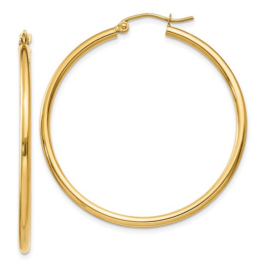 Large Hoop Earrings (No Stones) in 14 Karat Yellow