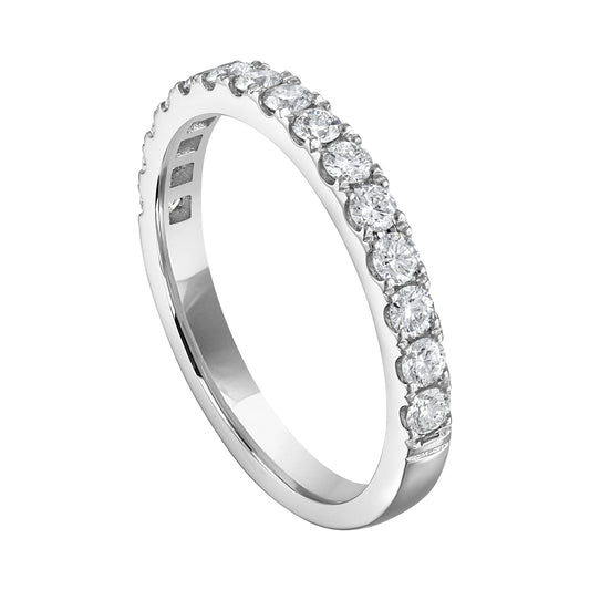 Natural Diamond Ladies Wedding Band in 14 Karat White with 0.50ctw Round Diamonds