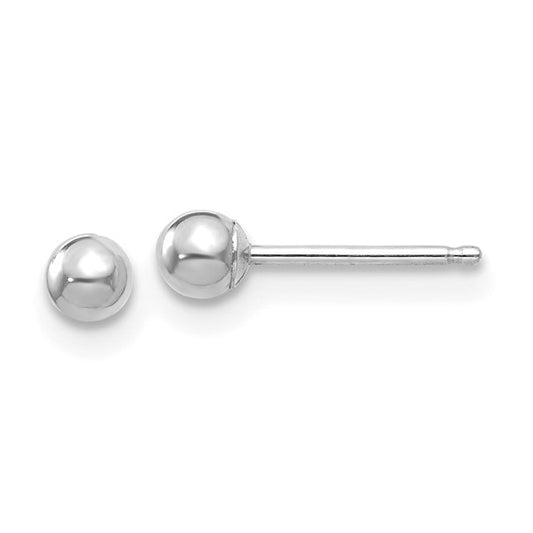 Stud Earrings (No Stones) in 14 Karat White