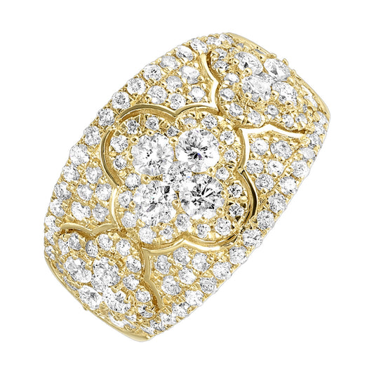 Natural Diamond Fashion Ring in 14 Karat Yellow with 1.43ctw Round Diamonds