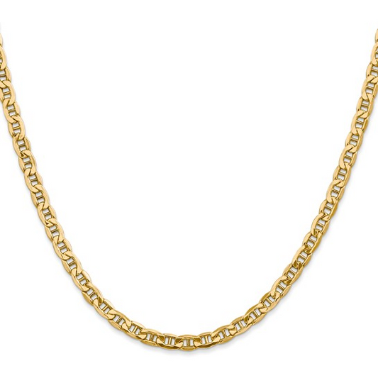 20" Anchor Guicci 4mm Chain in 14 Karat Yellow