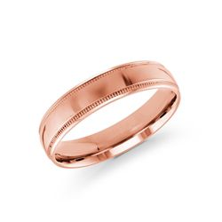 Carved Band (No Stones) in 14 Karat Rose 5MM