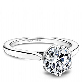 Solitaire Semi-Mount Engagement Ring in 14 Karat White