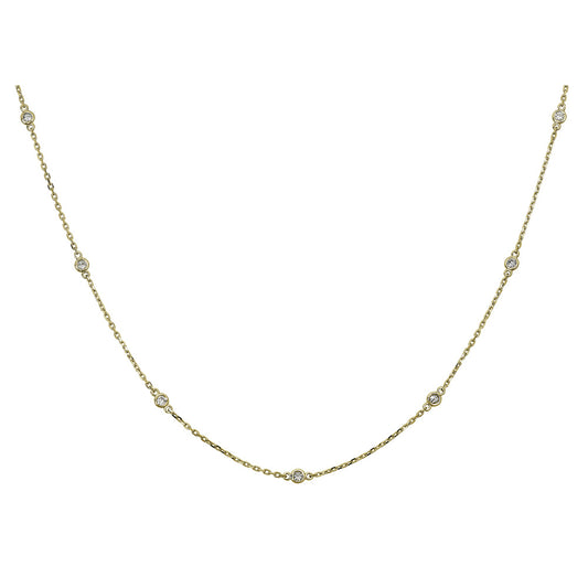 Natural Diamond Necklace in 14 Karat Yellow with 0.52ctw Round Diamonds