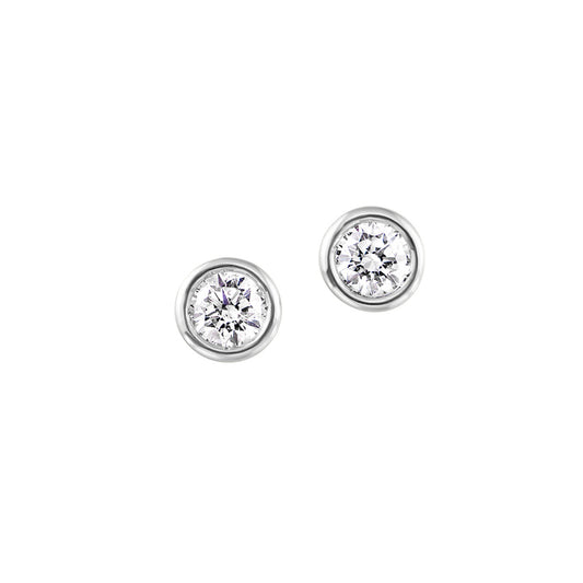 Stud Natural Diamond Studs in 14 Karat White with 0.24ctw Round Diamonds