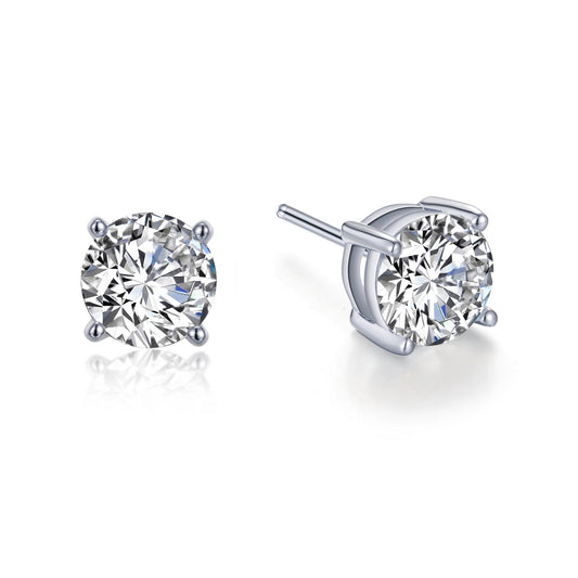 Stud Simulated Diamond Earrings in Platinum Bonded Sterling Silver 3.00ctw