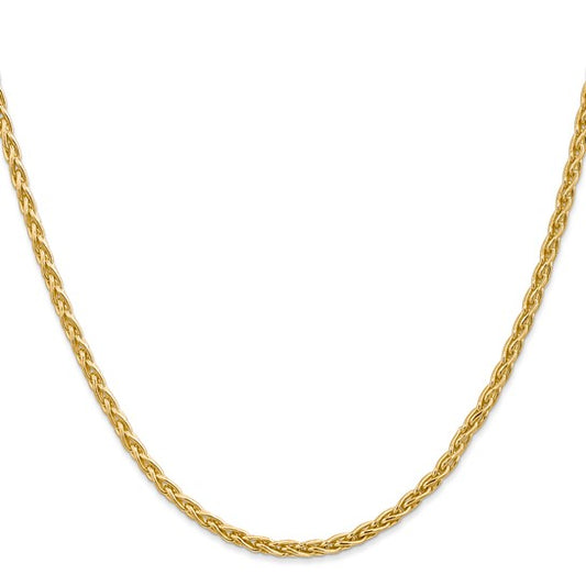 22" Parisian Wheat 3mm Chain in 14 Karat Yellow