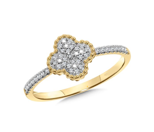 Natural Diamond Fashion Ring in 14 Karat Yellow with 0.12ctw Round Diamond