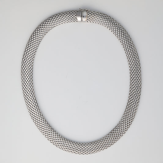 M Estate Collection Collar Necklace (No Stones) in 14 Karat White