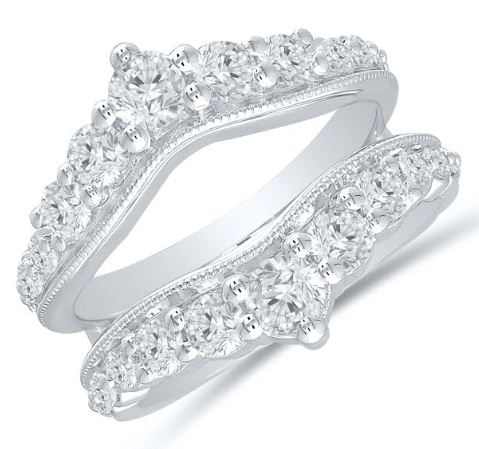 ORIGINAL DESIGNS Natural Diamond Enhancer Ladies Wedding Band in 14 Karat White Gold with 1.43ctw Round Diamonds