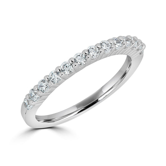 Natural Diamond Stackable Ladies Wedding Band in 14 Karat White with 0.51ctw G/H SI1-SI2 Round Diamonds